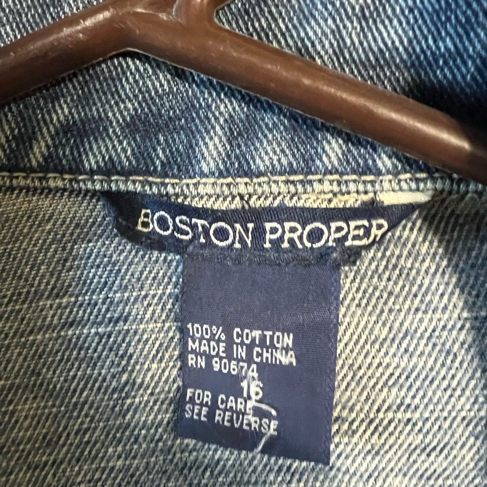 Boston Proper Blue Denim Jacket - Picture 2 of 4